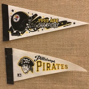 Vintage Felt pennants. Bundle. Sport fans. Steelers. Pirates